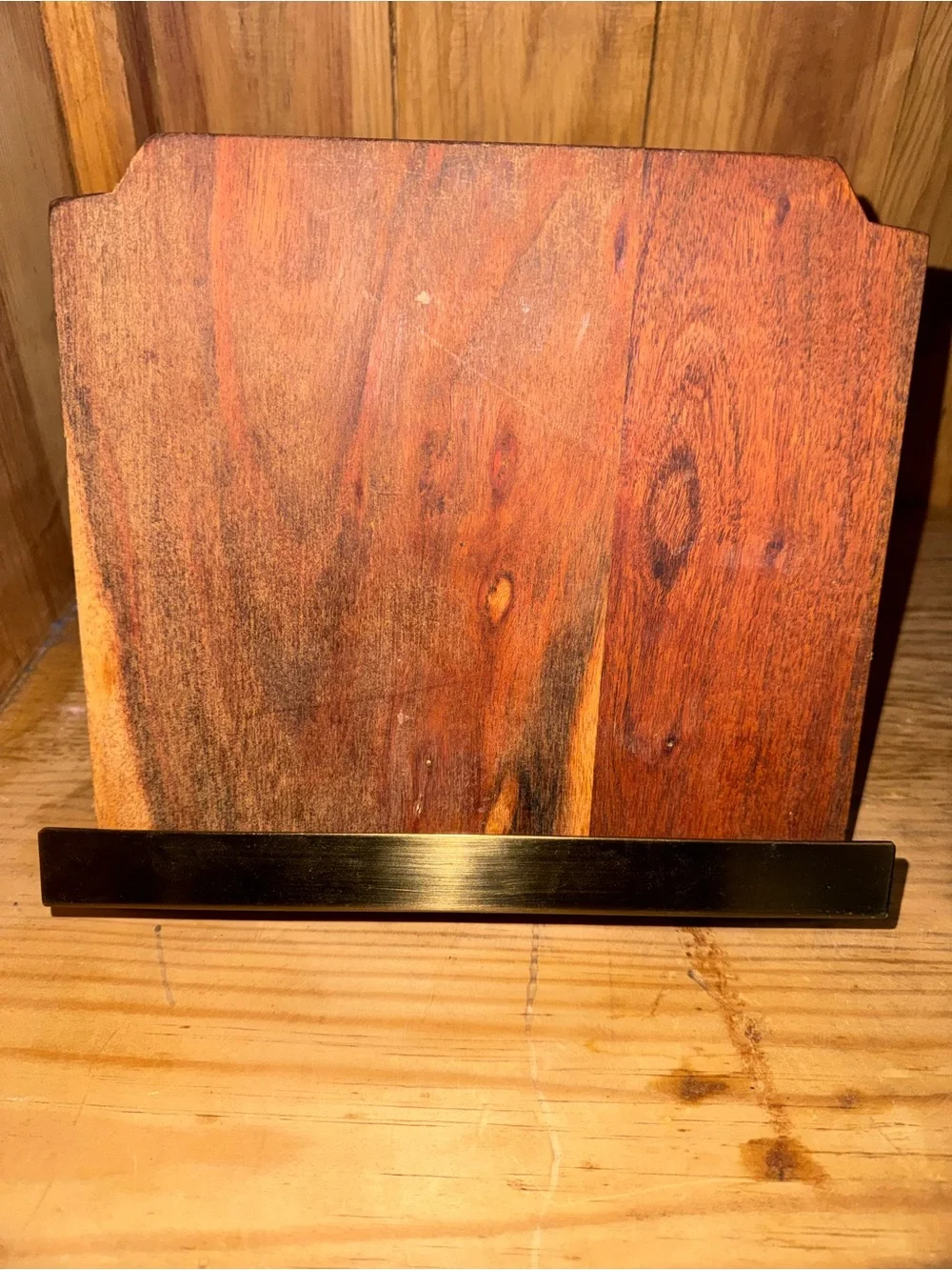 Magnolia Hearth & Hand Wooden Cookbook or Tablet Stand with Metal Base - New
